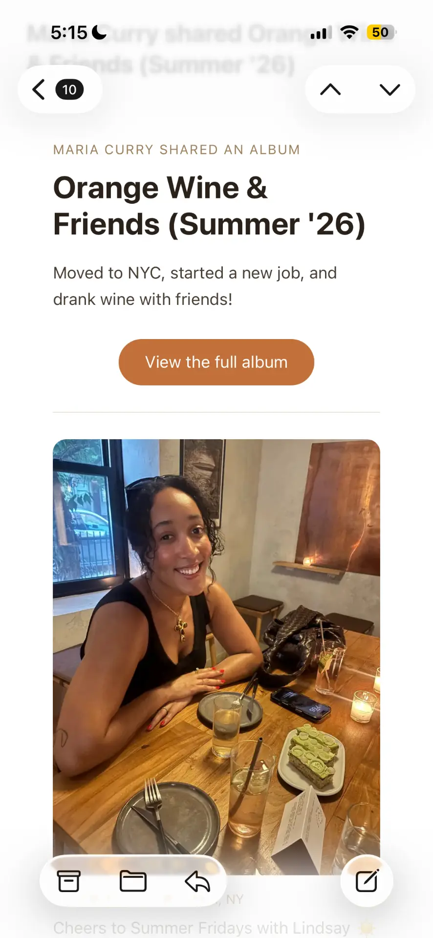 An Amber photo album shared as an email newsletter